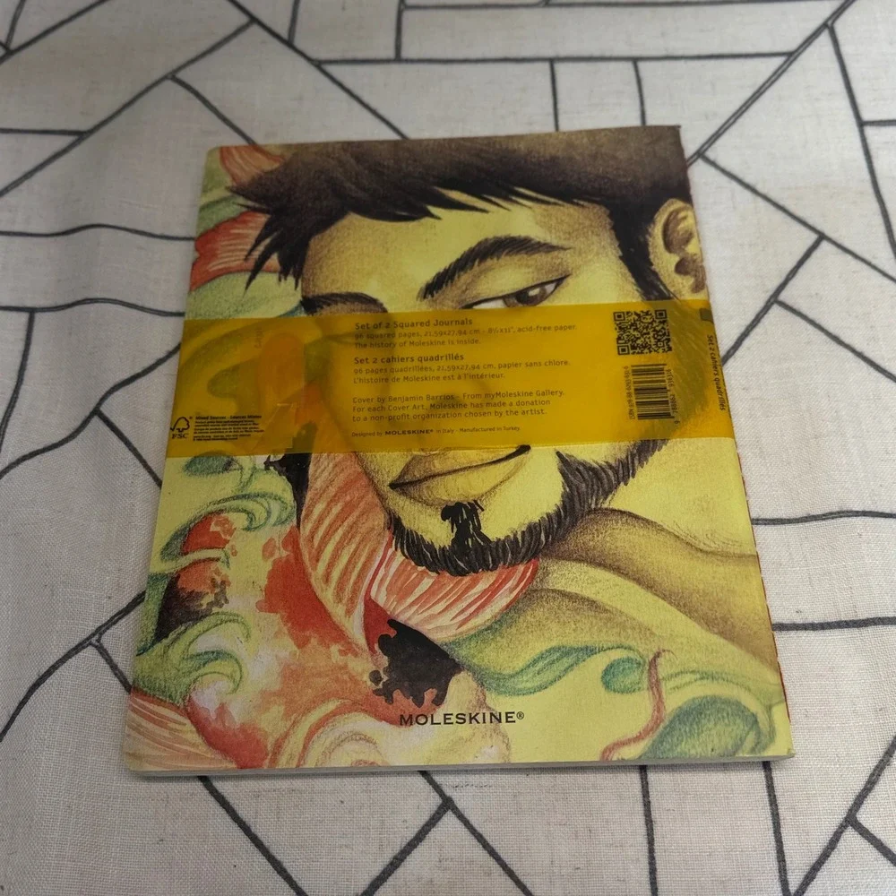 Moleskine Squared Journals Set of 2 8.5x11 Multicolor Benjamin Barrios Art